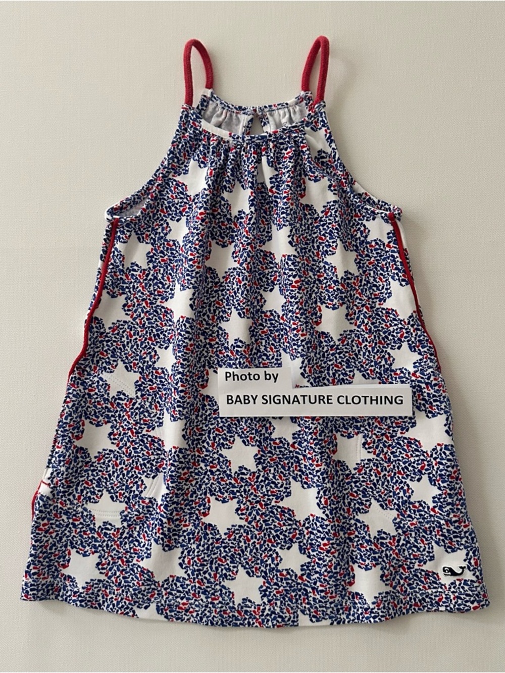 Vineyard Vines 4T Toddler Girl Tank Top Red Blue Star Print July 4th Patriotic